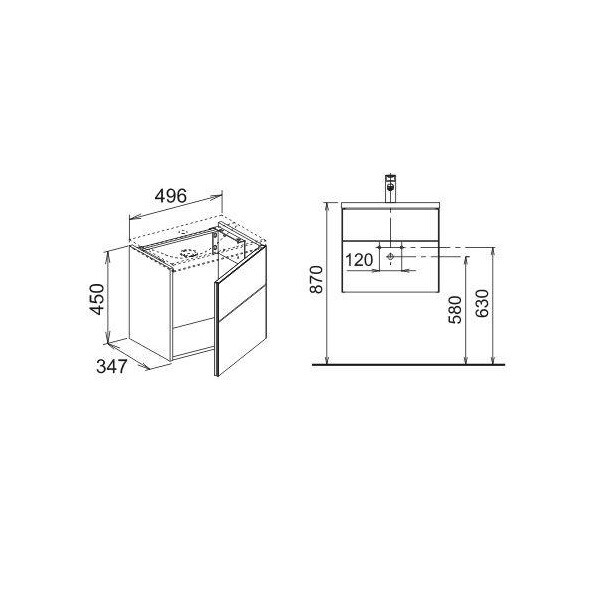 Тумба под раковину Keuco Royal Reflex  цвет-трюфель 34090140001 hog2
