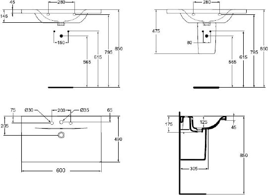 Раковина Ideal Standard Connect new E812901 60 см