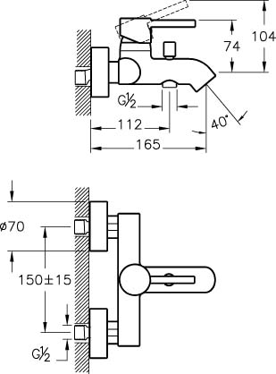 Смеситель для ванны/душа VitrA Minimax S  A41994EXP