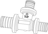 Тройник, 20, 16, 20, PPSU (полифенилсульфон), редукционный EFA31.201620P