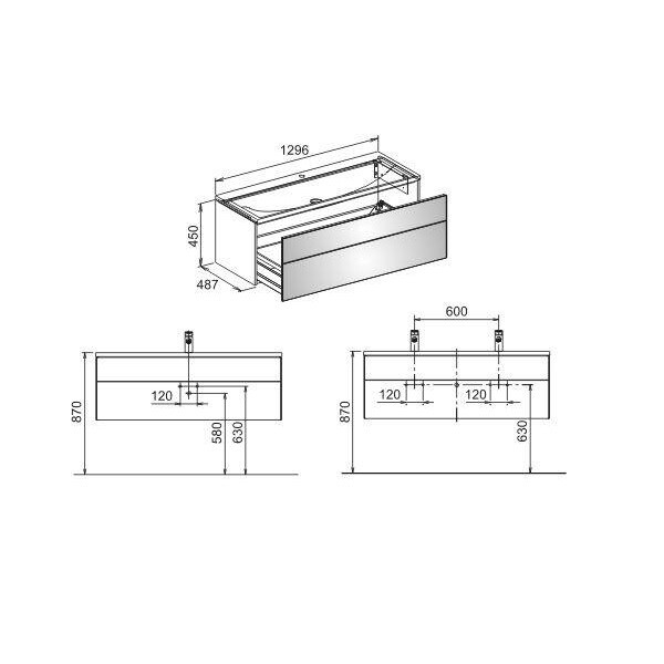 Тумба под раковину Keuco Royal Reflex  цвет-магнолия 34080220000 hog2