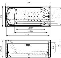 Акриловая Ванна Радомир Радомир Кэти 168х75, каркас 2-01-0-0-1-225
