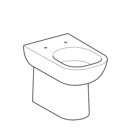 Чаша унитаза напольного для смывного бачка наружного монтажа Geberit Smyle, глубина 54 см 500.213.01.1