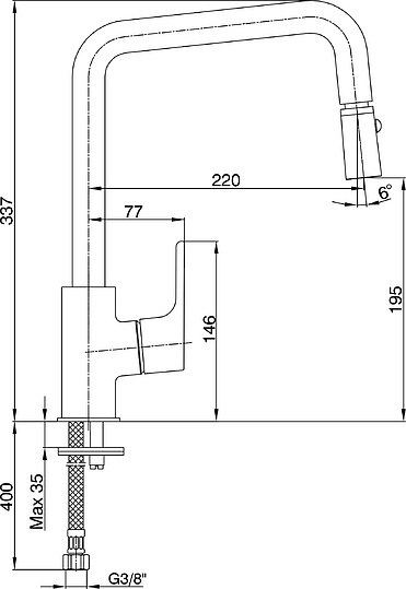 Смеситель E.C.A. Luna 102118049EX для кухни
