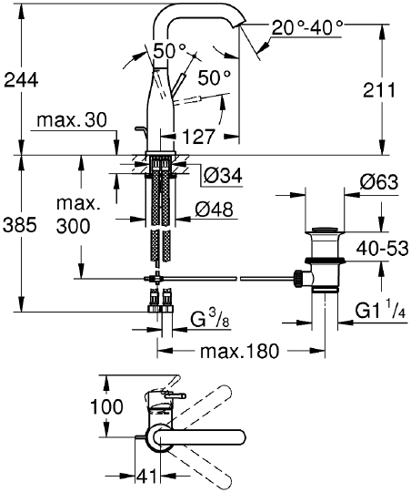 Смеситель Grohe Essence New 32628GN1 для раковины