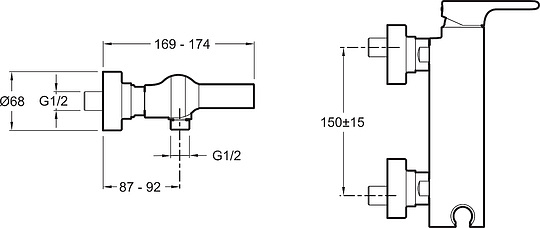 Смеситель Jacob Delafon Singulier E10869-CP для душа