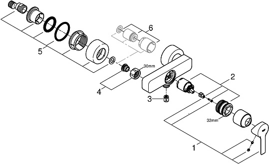 Смеситель Grohe Lineare New 33865001 для душа