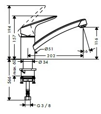 Смеситель для кухни Hansgrohe Logis  71830000 hog1