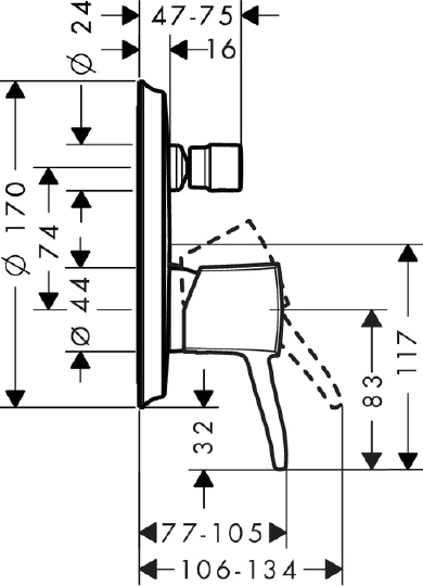 Смеситель Hansgrohe Metropol Classic 31345000 для ванны с душем