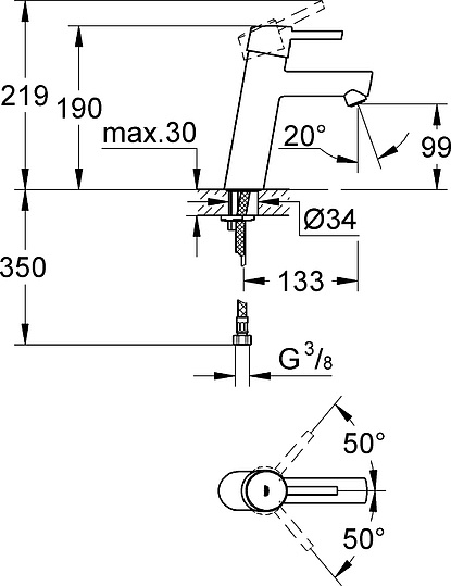 Смеситель Grohe Concetto 23451001 для раковины
