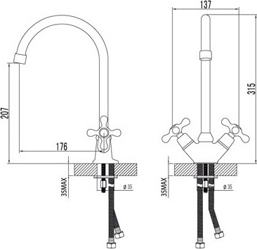 Смеситель Lemark Standard LM2105C для кухонной мойки