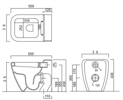 Унитаз CIELO Shui  материал-керамика, цвет-белый глянцевый (Glossy White, Bianco lucido) SHVA hog3