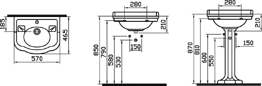 Раковина VitrA Efes 6155B003 Раковина VitrA Efes 6155B003