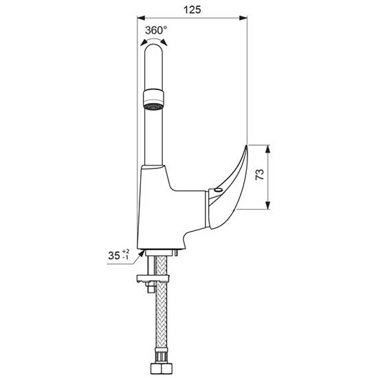 Смеситель для умывальника Vidima ORION, рукоятка сбоку, BA364AA