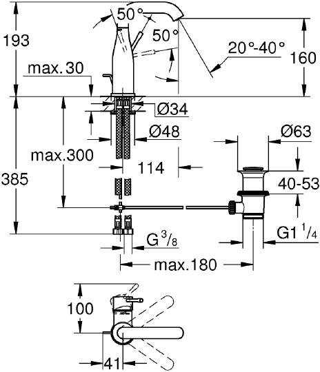 Смеситель Grohe Essence New 23462GL1 для раковины