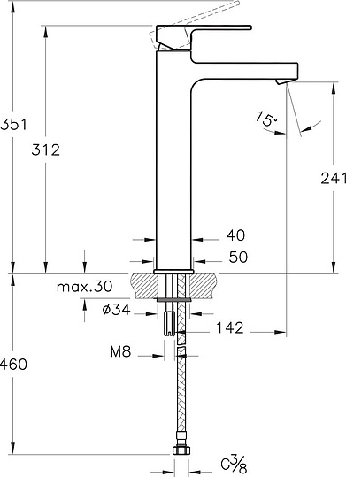 Смеситель VitrA Q Line A40798EXP для раковины