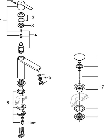 Смеситель Grohe Lineare New 23106DC1 для раковины