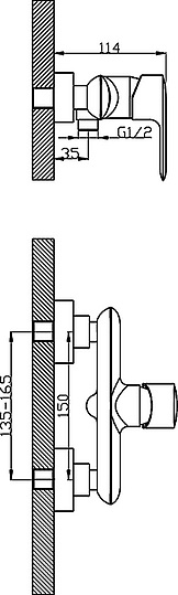 Смеситель Rossinka V V35-41 для душа