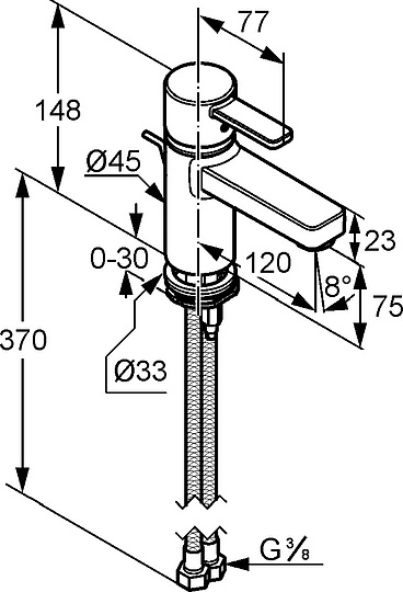 Смеситель Kludi Zenta XL 382609175 для раковины