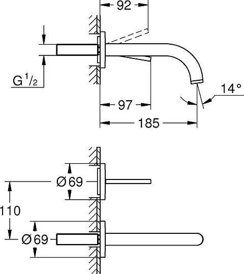 Смеситель Grohe Atrio New Joy 19287003 для раковины