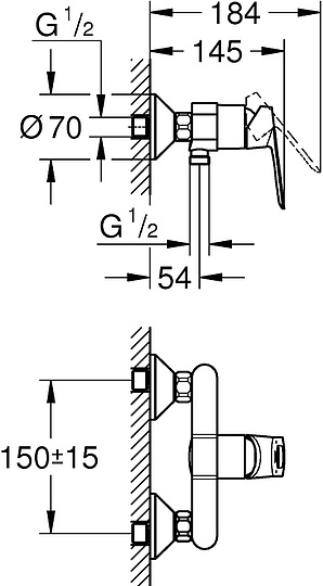 Смеситель Grohe BauLoop 23634000 для душа