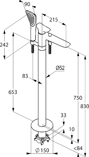 Смеситель Kludi Ambienta 535900575 напольный