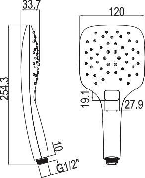 Душевая лейка Ravak Air 3 функции 958.00 хром X07P348
