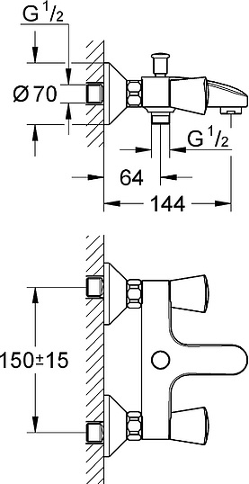 Смеситель Grohe Costa S 25483001 для ванны с душем
