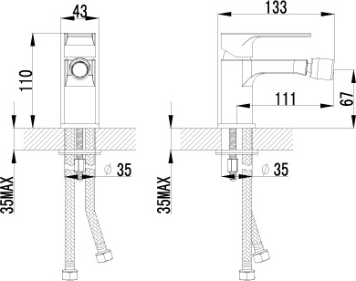 Смеситель Lemark plus Grace LM1508C для биде