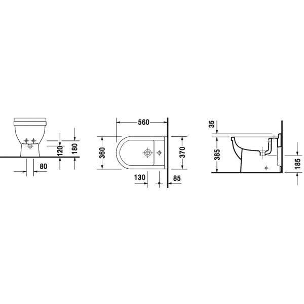 Биде Duravit Starck 3 цвет-белый глянцевый (Glossy White, Bianco lucido) 223010 00 00 Биде Duravit Starck 3 цвет-белый глянцевый (Glossy White, Bianco lucido) 223010 00 00