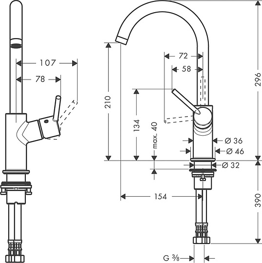 Смеситель Hansgrohe Talis 32084000 для раковины