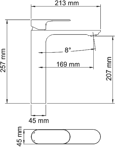 Смеситель Wasserkraft Elbe 7403H для раковины