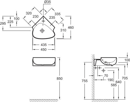 Рукомойник Jacob Delafon Nouvelle Vague EGL112