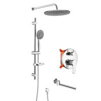 Душевой комплект со встраиваемым смесителем (с монтажным боксом), верхним душем и повортным изливом Swedbe Platta 5542G1