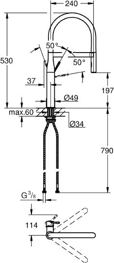 Смеситель Grohe Essence New 30294DC0 для кухонной мойки