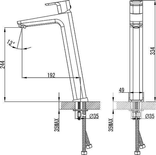 Смеситель Ravak 10° TD 015.00 для раковины X070091