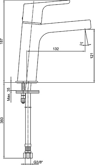 Смеситель E.C.A. Luna 102108940EX для раковины