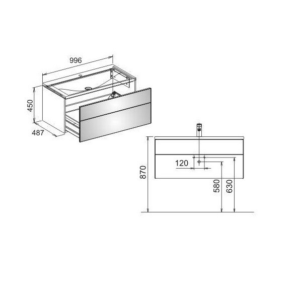 Тумба под раковину Keuco Royal Reflex  цвет-белый глянцевый 34070210000 hog2