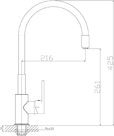 Смеситель Rossinka Z Z35-35U-Gray для кухонной мойки