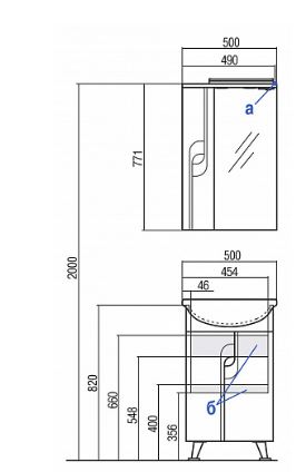 Зеркальный шкаф Aquaton Панда 50 левый белый 1A007402PD01L