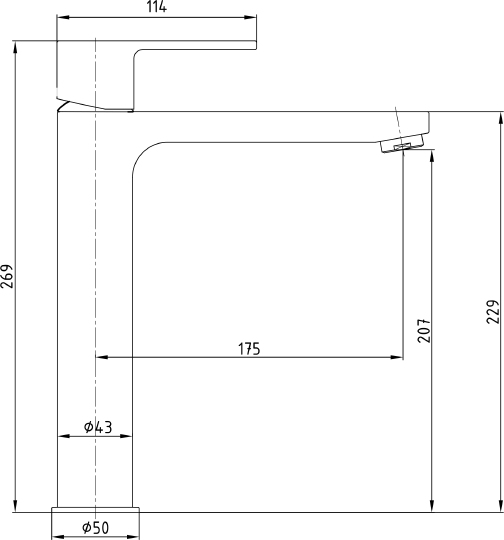 Смеситель E.C.A. Nita для раковины, для раковины-чаши 102188035EX