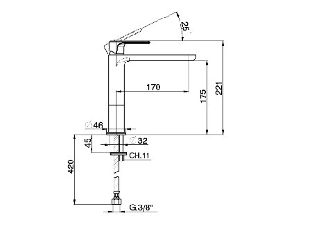 Смеситель для раковины Cisal Lineaviva LV 00150 0 21 hog