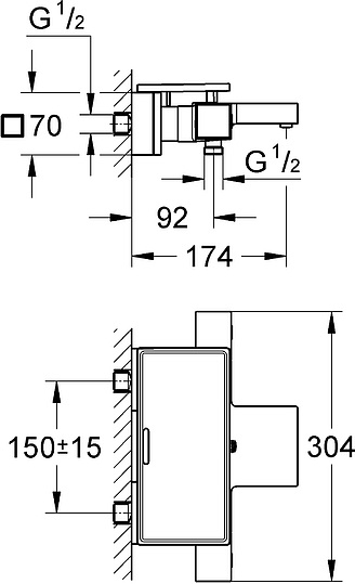 Термостат Grohe Grohtherm Cube 34502000 для ванны с душем