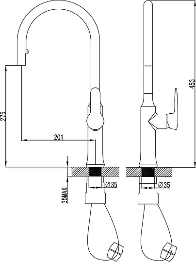 Смеситель Ravak KM 017.00 для кухонной мойки X070078