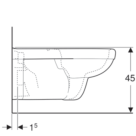 Унитаз подвесной  безободковый Geberit Renova Comfort, Rimfree, глубина 70 см 208560000