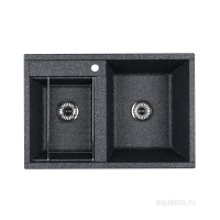Мойка для кухни Aquaton Делия 78 DBL 2 чаши графит 1A723132DE210
