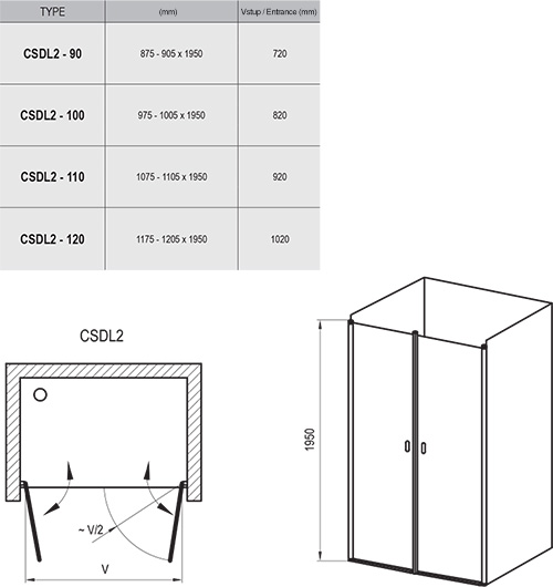 Душевая дверь RAVAK CHROME CSDL2-110 сатин + стекло Transparent 0QVDCU0LZ1 Душевая дверь RAVAK CHROME CSDL2-110 сатин + стекло Transparent 0QVDCU0LZ1