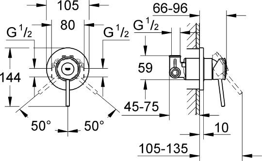 Душевой комплект Grohe BauClassic 124434