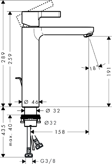 Смеситель Hansgrohe Metris S 31021000 для раковины