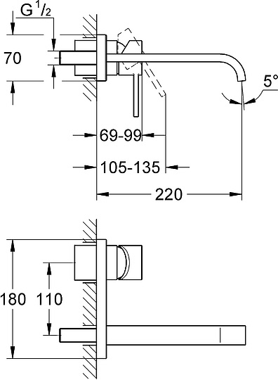 Смеситель Grohe Allure 19386000 для раковины
